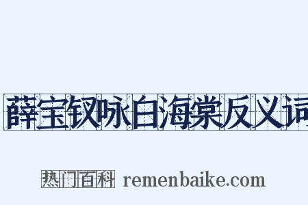 薛宝钗咏白海棠反义词是什么意思的图片